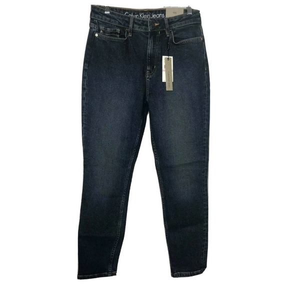 NEW Calvin Klein Jeans Womens Blue High-Rise Ankle Skinny Stretch Denim Jeans 6 - Picture 4 of 12
